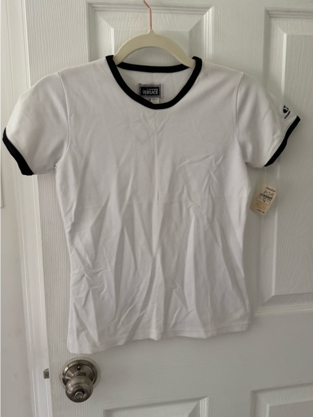 Versace White Tee with Black Trim
